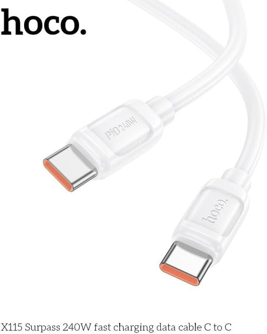 HOCO X115 Surpass 240W USB-C to USB-C Fast Charging Data Cable (Pack of 110)
