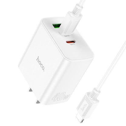 HOCO C126 PD 40W Fast Charger 3-Port (2 Type-C + 1 USB-A) (Pack Of 138)